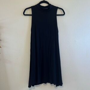Soprano Black High Neck Skater Sleeveless Dress